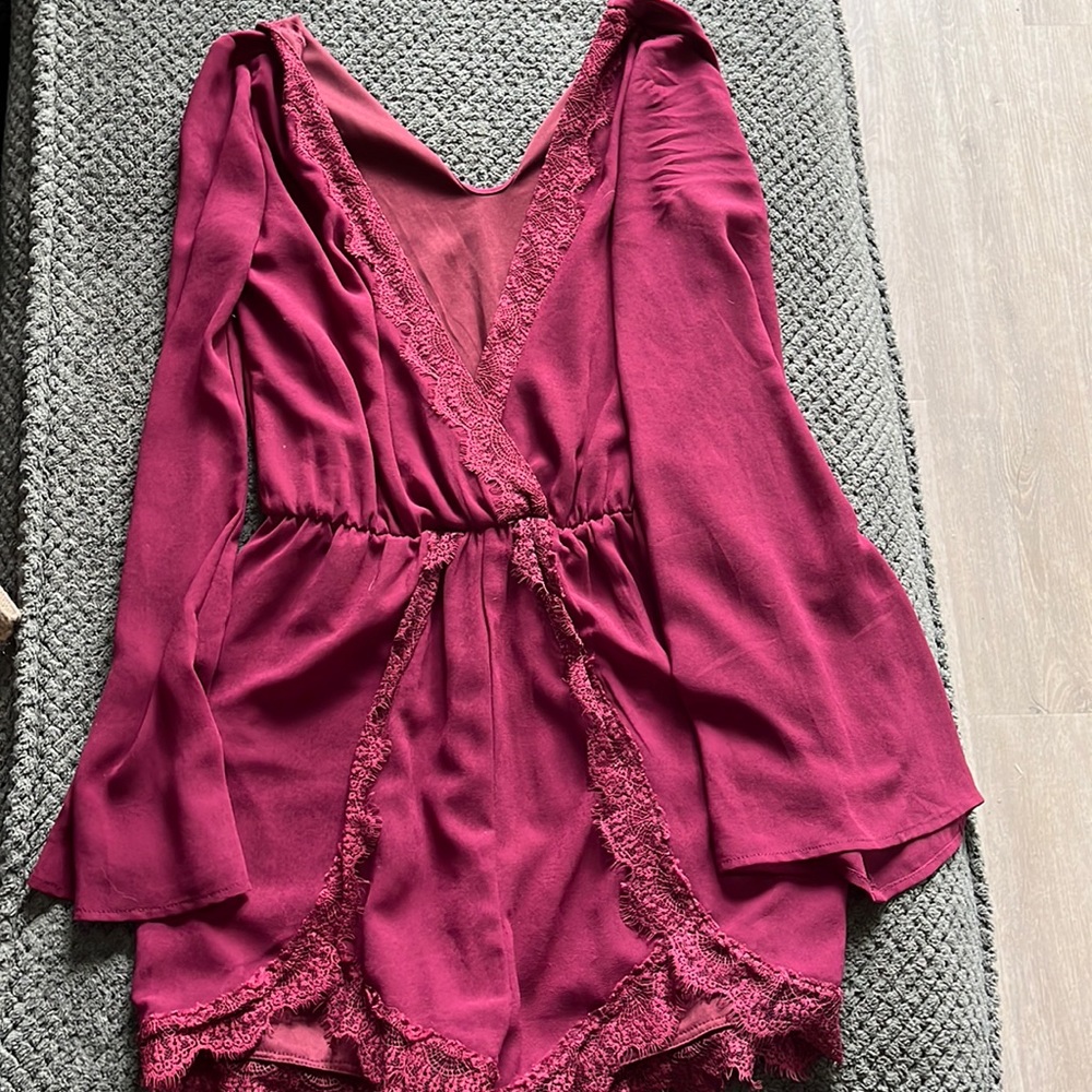 Tobi brand, burgundy colored